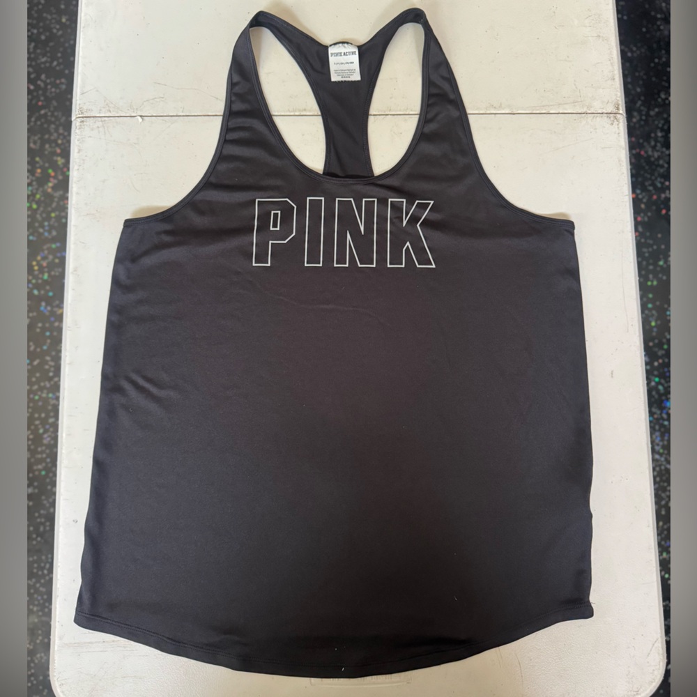 PINK Victoria's Secret Black Sleeveless Crop Tank